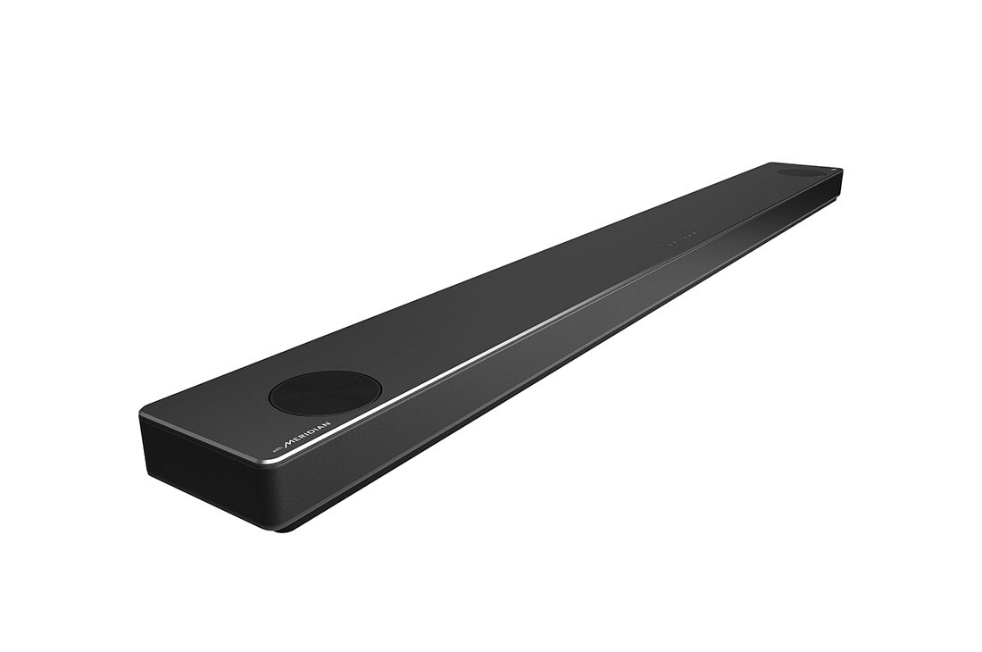 LG 7.1.4 kanālu SoundBar audio sistēma ar Dolby Atmos un 770W audio izvadi, skats pa diagonāli ar kreiso pusi pavērstu uz priekšu, SN11R, thumbnail 6