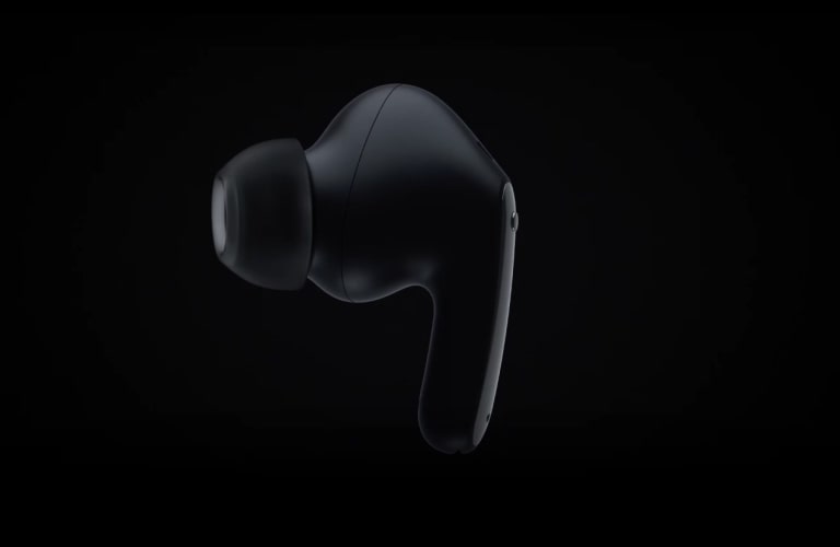 Video redzams TONE Free austiņas, kuras sastāvdaļas atdalās cita no citas 3D skatā un pēc tam savienojas, radot grafiku ar jaudīgiem basiem.