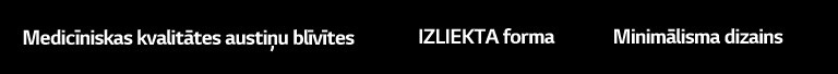 Teksti “Medicīniskas kvalitātes austiņu blīvītes”, “IZLIEKTA forma”, “Minimālisma dizains”.