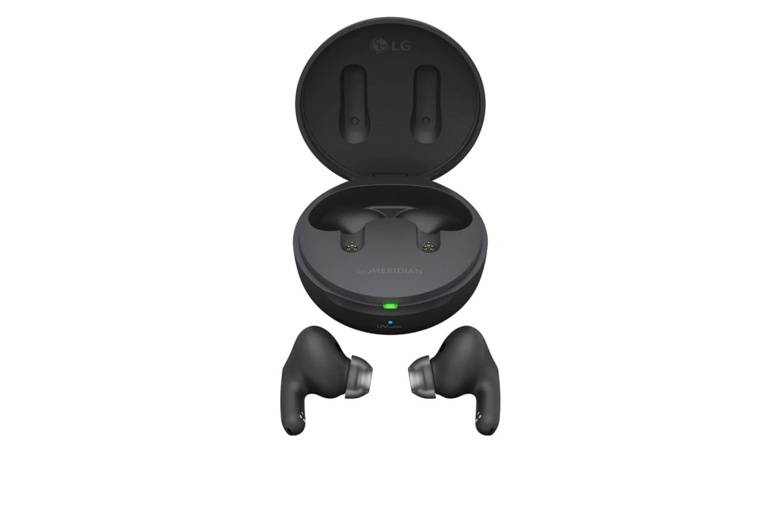 LG TONE Free DFP8, Skats no augšas uz atvērtu futrāli, un priekšplānā novietotas abas austiņas., TONE-DFP8, thumbnail 15