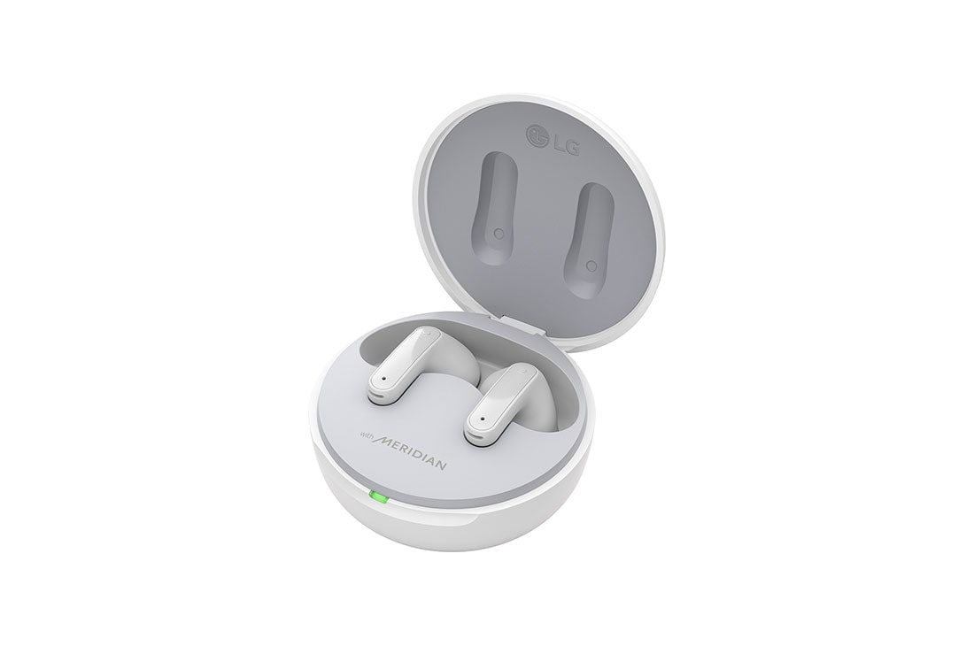 LG TONE Free DFP5W, Slīps 15&nbsp;grādu skats no augšpuses uz atvērtu futrāli ar ieslēgtu noskaņojuma apgaismojumu., TONE-DFP5W, thumbnail 13