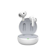 LG TONE Free DFP5W, Skats no priekšpuses uz atvērtu futrāli un austiņām gaisā virs tā., TONE-DFP5W, thumbnail 2