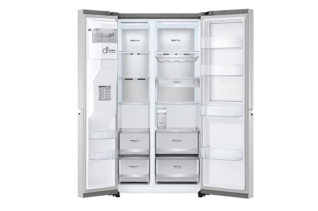 LG Side by side ledusskapis | 635L | augstums 1.79m | platums 91.3cm | Pelēks |E klase| WiFi | DoorCooling | Total No Frost | GSJV91BSAE, priekšējais labais skats, GSJV91BSAE, thumbnail 11