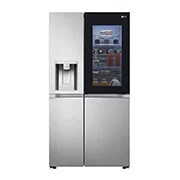 LG Side by side ledusskapis |InstaView Door-in-Door | 635L | augstums 1.79m | platums 91.3 cm | Pelēks |E klase| WiFi | DoorCooling | Total No Frost | GSXV90BSDE, skats no priekšpuses atvērtā veidā uz pārtiku, GSXV90BSDE, thumbnail 2