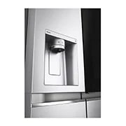 LG Side by side ledusskapis |InstaView Door-in-Door | 635L | augstums 1.79m | platums 91.3 cm | Pelēks |E klase| WiFi | DoorCooling | Total No Frost | GSXV90BSDE, skats uz ledus veidotāju, GSXV90BSDE, thumbnail 8