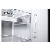 LG Side-by-Side InstaView Door-in-Door™ ledusskapis, 635 l, platums 91,3 cm, augstums 179 cm, Total No Frost, mazo lietu nodalījuma skats, GSXV90BSAE, thumbnail 9