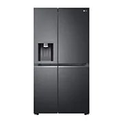 LG Side by side ledusskapis | 635L | augstums 1.79m | platums 91.3 cm | Melns |E klase| WiFi | DoorCooling | Total No Frost | GSJV91MCAE, Skats no priekÅ¡puses, GSJV91MCAE, thumbnail 1