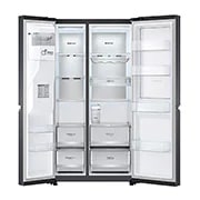 LG Side by side ledusskapis | 635L | augstums 1.79m | platums 91.3 cm | Melns |E klase| WiFi | DoorCooling | Total No Frost | GSJV91MCAE, priekšējais labais skats uz pārtiku, GSJV91MCAE, thumbnail 10