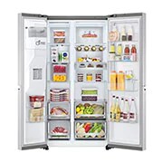 LG 635 l No-Frost Side-by-Side Door-in-Door™ ledusskapis, platums 91,3 cm, augstums 179 cm , slēptās pogas skats, GSJV90BSAE, thumbnail 3