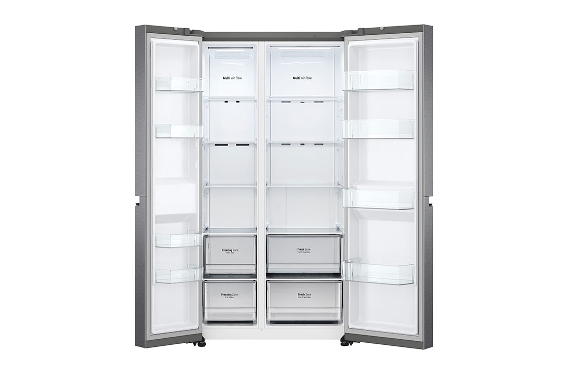 LG Side by side ledusskapis | 655L | augstums 1.79m | platums 91.3cm | Pelēks |F klase| WiFi | DoorCooling | Total No Frost | GSBV70PZTM, skats uz rokturi, GSBV70PZTM, thumbnail 3