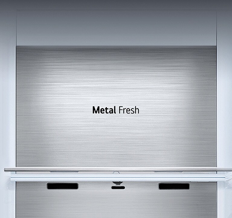 Metāliskā Metal Fresh paneļa priekšskats ar logotipu „Metal Fresh”.