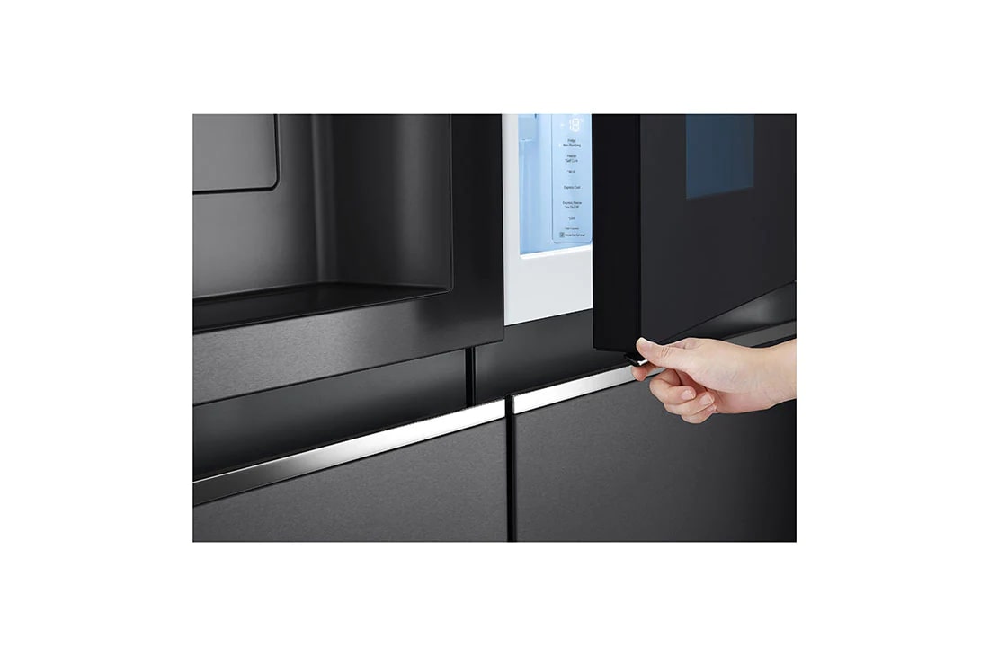 LG Side by side ledusskapis | 635L | augstums 1.79m | platums 91.3cm | Melns |E klase| WiFi | DoorCooling | Total No Frost | GSXV91MCAE, dozatora skats, GSXV91MCAE, thumbnail 7