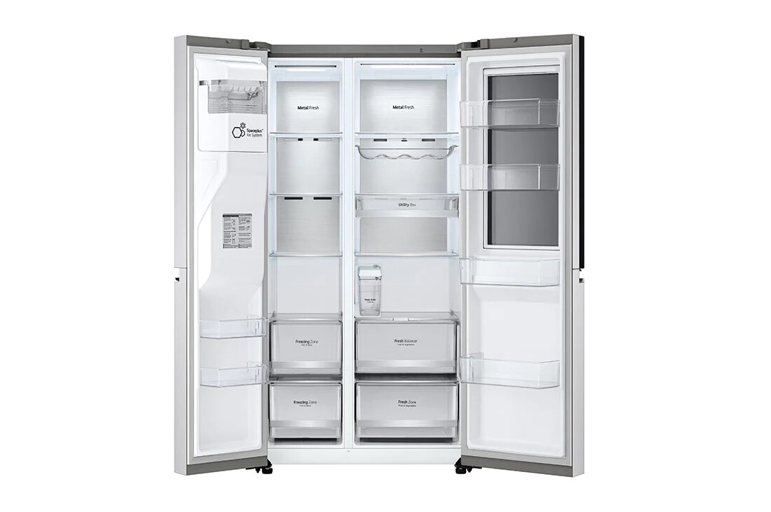 LG Side by side ledusskapis |InstaView Door-in-Door | 635L | augstums 1.79m | platums 91.3 cm | Pelēks |E klase| WiFi | DoorCooling | Total No Frost | GSXV91BSAE, slēptās pogas skats, GSXV91BSAE, thumbnail 5
