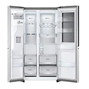 LG Side by side ledusskapis |InstaView Door-in-Door | 635L | augstums 1.79m | platums 91.3 cm | Pelēks |E klase| WiFi | DoorCooling | Total No Frost | GSXV91BSAE, slēptās pogas skats, GSXV91BSAE, thumbnail 5