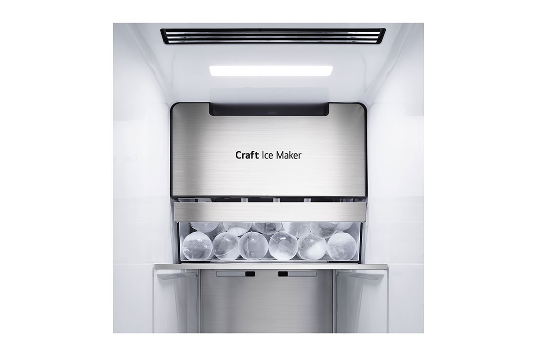 LG Side by side ledusskapis | 635L | augstums 1.79m | platums 91.3cm | Melns |E klase| WiFi | DoorCooling | Total No Frost | GSXV90MCDE, mazo lietu nodalījuma skats, GSXV90MCDE, thumbnail 8