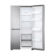 LG Side by side ledusskapis | 655L | augstums 1.79m | platums 91.3 cm | Pelēks |E klase| WiFi | DoorCooling | Total No Frost | GSBV70PZTE, priekšējais labais skats, GSBV70PZTE, thumbnail 8