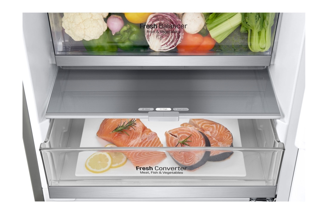 LG Ledusskapis | 2.03m | 384L | Pelēks | D klase | DoorCooling | Total No Frost | GBB72SAUGN, GBB72SAUGN, thumbnail 8