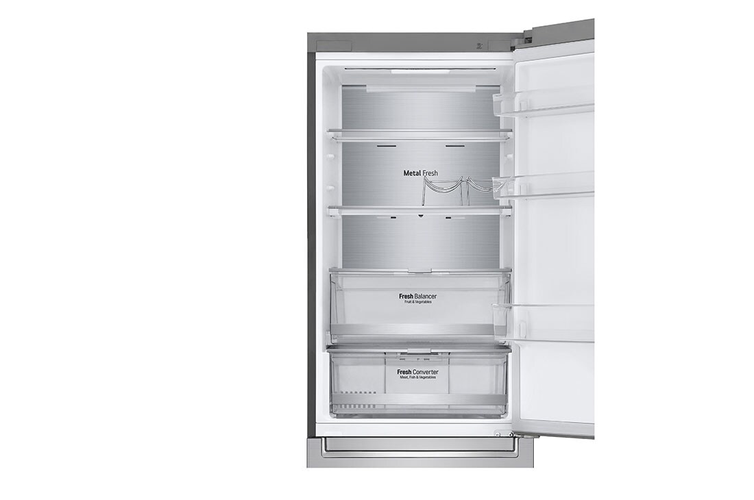 LG Ledusskapis | 1.86m | 341L | Pelēks | D klase | DoorCooling | Total No Frost | GBB71NSUGN, GBB71NSUGN, GBB71NSUGN, thumbnail 4