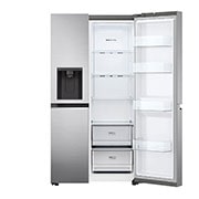 LG Side by side ledusskapis | 635L | augstums 1.79m | platums 91.3cm | Pelēks |F klase| WiFi | DoorCooling | Total No Frost | GSLV70PZTM, priekšējais labais skats, GSLV70PZTM, thumbnail 10