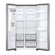 LG Side by side ledusskapis | 635L | augstums 1.79m | platums 91.3cm | Pelēks |F klase| WiFi | DoorCooling | Total No Frost | GSLV70PZTM, skats no priekšpuses atvērtā veidā, GSLV70PZTM, thumbnail 8