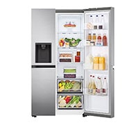 LG Side by side ledusskapis | 635L | augstums 1.79m | platums 91.3cm | Pelēks |F klase| WiFi | DoorCooling | Total No Frost | GSLV70PZTM, priekšējais labais skats uz pārtiku, GSLV70PZTM, thumbnail 9