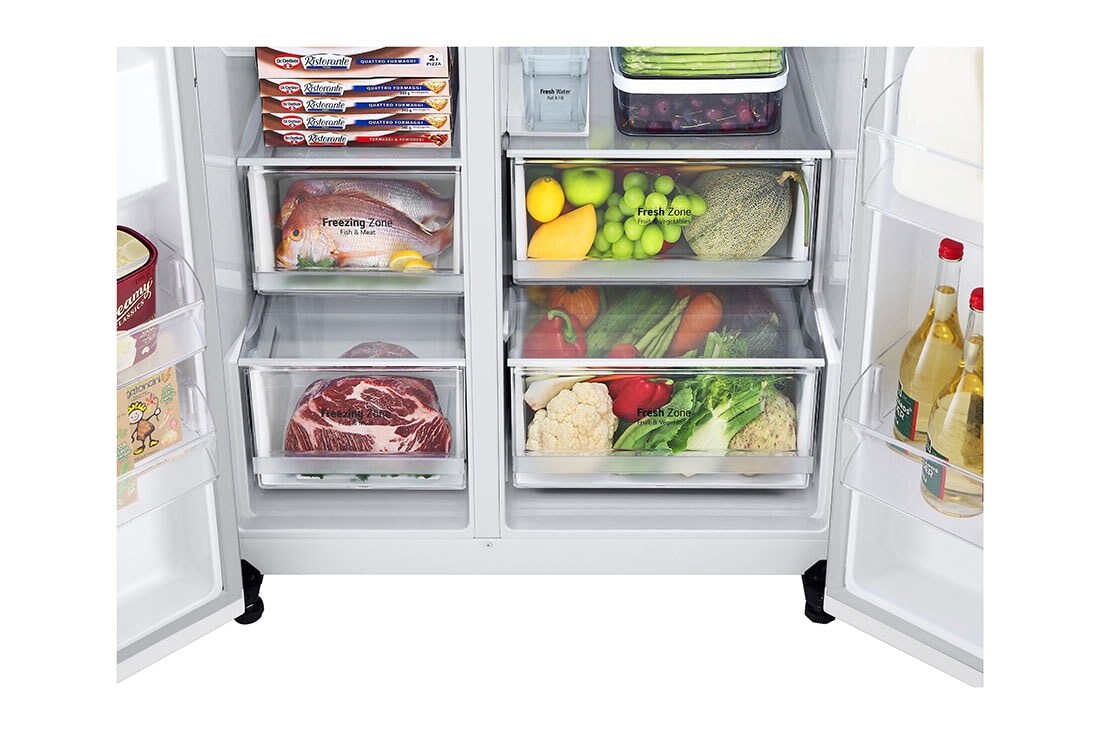 LG Side by side ledusskapis | 635L | augstums 1.79m | platums 91.3cm | Balts |F klase| WiFi | DoorCooling | Total No Frost | GSLV71SWTM, GSLV71SWTM, GSLV71SWTM, thumbnail 4