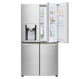 LG Side by side ledusskapis | 635L | augstums 1.79m | platums 91.3cm | Pelēks |F klase| WiFi | DoorCooling | Total No Frost | GMJ945NS9F2
