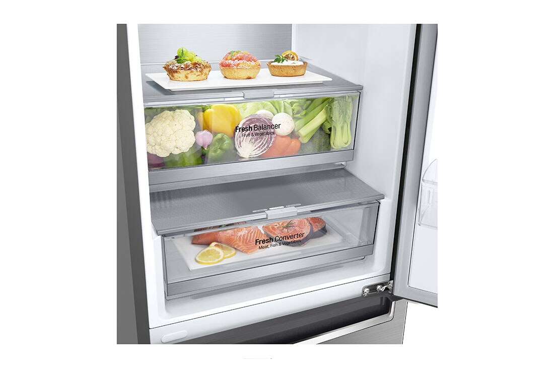 LG Ledusskapis | 1.86m | 341L | Pelēks | C klase | DoorCooling | Total No Frost | GBB71PZVCN1, GBB71PZVCN1, GBB71PZVCN1, thumbnail 4
