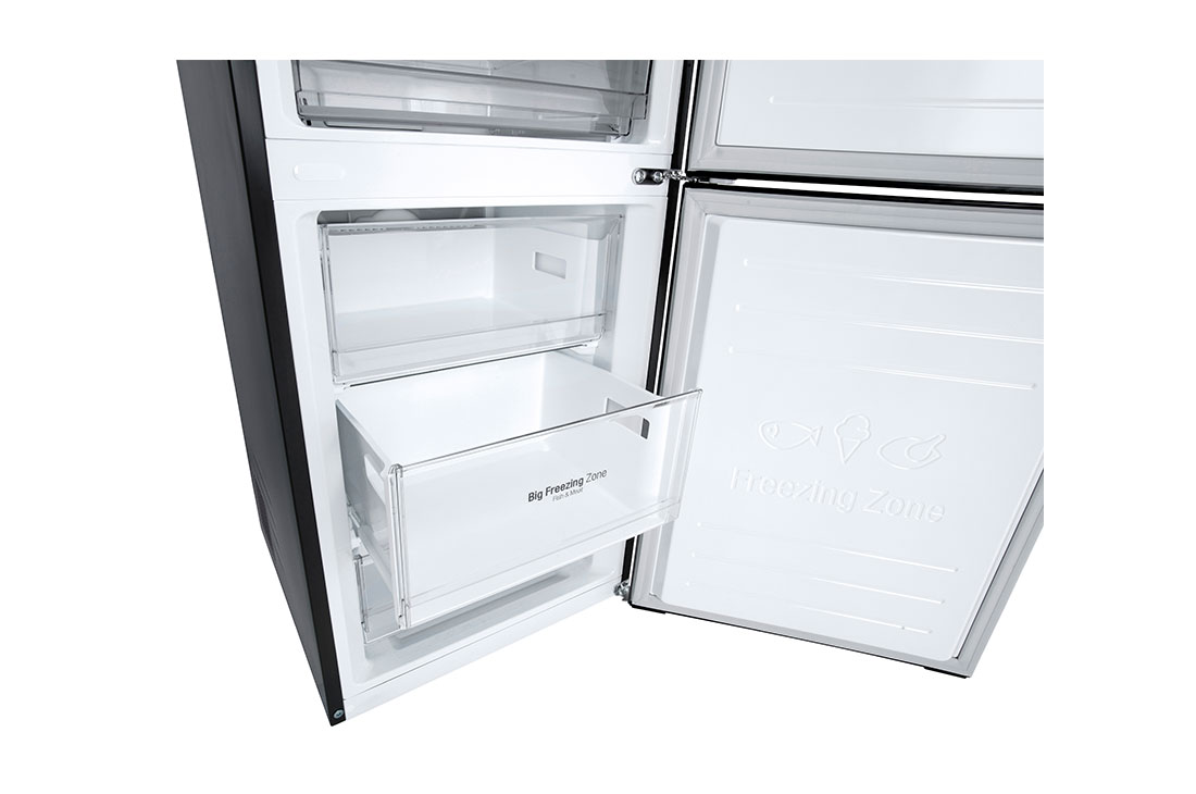 LG Ledusskapis | 2.03m | 384L | Melns| B klase | DoorCooling | Total No Frost | GBP62MCNBC, bottom drawer view , GBP62MCNBC, thumbnail 9