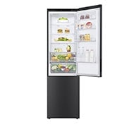 LG Ledusskapis | 2.03m | 384L | Melns| B klase | DoorCooling | Total No Frost | GBP62MCNBC, half open view, GBP62MCNBC, thumbnail 4