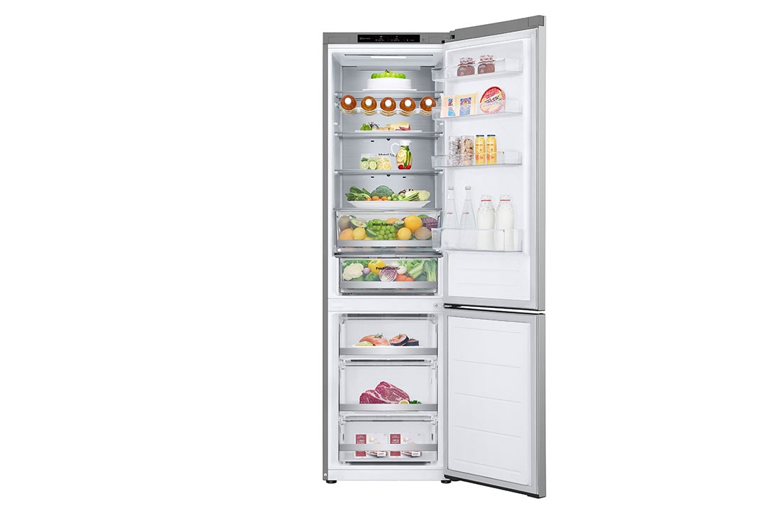 LG ledusskapis ar saldētavu apakšā | 2.03m | 387L | Sudraba | C klase | DoorCooling+™ | Fresh Converter™, Front Open Food, GBV5240CPY, thumbnail 2