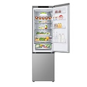 LG ledusskapis ar saldētavu apakšā | 2.03m | 387L | Sudraba | C klase | DoorCooling+™ | Fresh Converter™, Front Top Right Open Food, GBV5240CPY, thumbnail 4