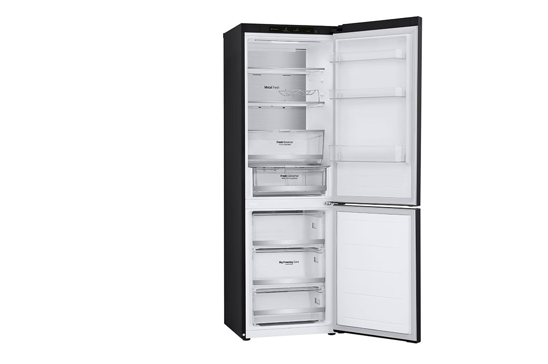 LG Ledusskapis | 1.86m | 344L | Melns | C klase | DoorCooling | Total No Frost | GBV7180CEV, left side door open view, GBV7180CEV, thumbnail 11