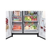 LG Side by side ledusskapis |InstaView Door-in-Door | 635L | augstums 1.79m | platums 91.3cm | Melns |E klase| WiFi | DoorCooling | Total No Frost | GSQV90MCAE, skats uz i-micom, GSQV90MCAE, thumbnail 10