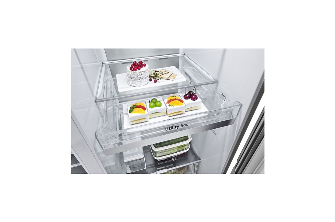 LG Side by side ledusskapis |InstaView Door-in-Door | 635L | augstums 1.79m | platums 91.3cm | Pelēks |E klase| WiFi | DoorCooling | Total No Frost | GSXV91PZAE, skats uz i-micom, GSXV91PZAE, thumbnail 10