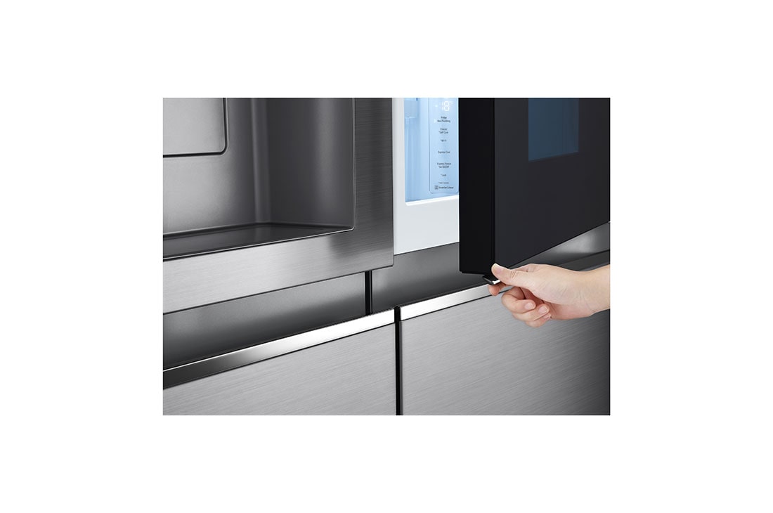 LG Side by side ledusskapis |InstaView Door-in-Door | 635L | augstums 1.79m | platums 91.3cm | Pelēks |E klase| WiFi | DoorCooling | Total No Frost | GSXV91PZAE, dozatora skats, GSXV91PZAE, thumbnail 7