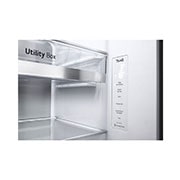 LG Side by side ledusskapis |InstaView Door-in-Door | 635L | augstums 1.79m | platums 91.3cm | Pelēks |E klase| WiFi | DoorCooling | Total No Frost | GSXV91PZAE, skats no priekšpuses atvērtā veidā, GSXV91PZAE, thumbnail 11