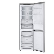 LG ledusskapis ar saldētavu apakšā | 1.86m | 344L | Sudraba | D klase | DoorCooling+™ | Fresh Converter™, Top Drawer open door without food , GBV7180DPY, thumbnail 4