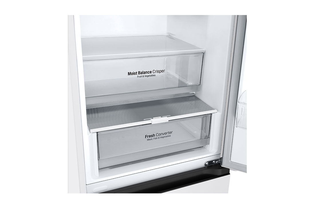 LG ledusskapis ar saldētavu apakšā | 2.03m | 387L | Balts | D klase | Fresh Converter™ | Vīna plaukts, Drawer, GBV3200DSW, thumbnail 8