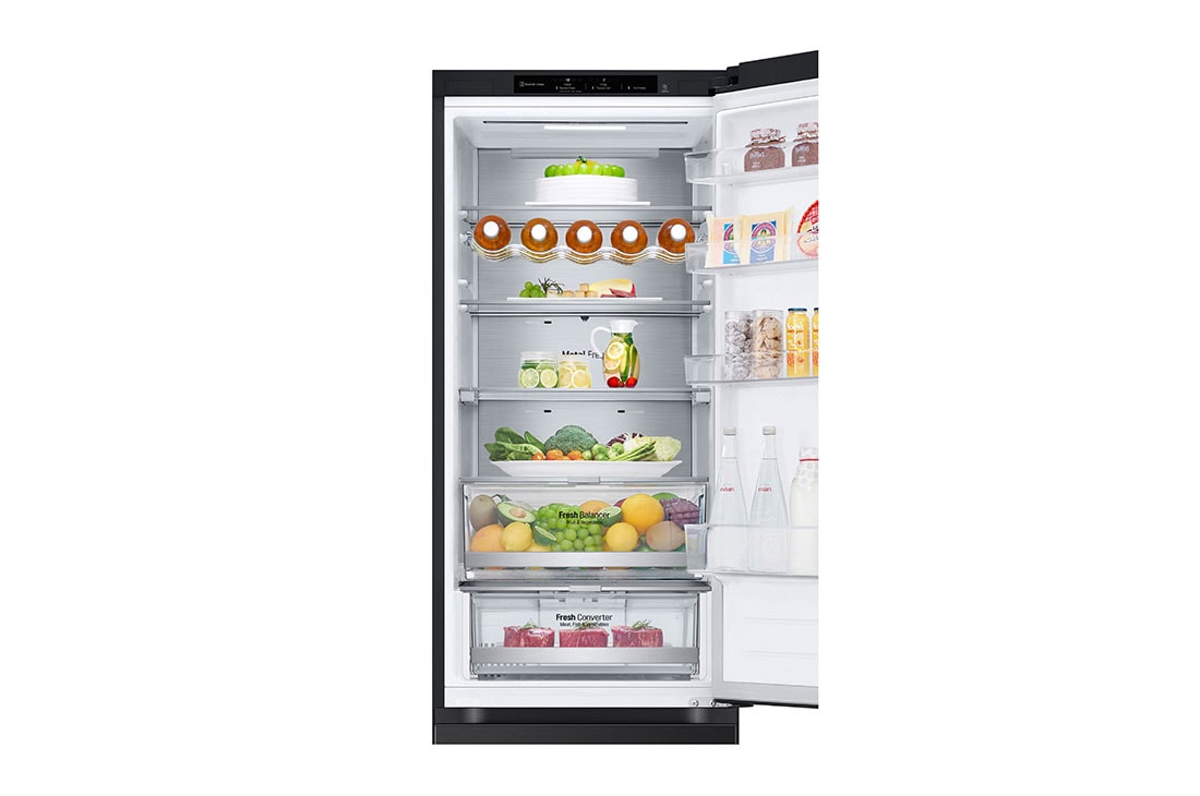 LG ledusskapis ar saldētavu apakšā | 2.03m | 387L | Melns | D klase | DoorCooling+™ | Fresh Converter™, GBV7280DEV , GBV7280DEV, thumbnail 9