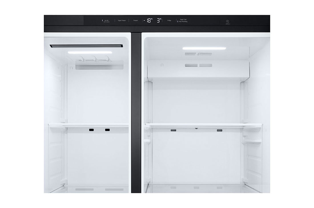 LG Side-by-Side ledusskapis | augstums 1.79m |  platums 91.4cm | 661L | Melns | E klase | Express Cool | Ledus un ūdens automāts   , freezer, GSLC41EPPE, thumbnail 8