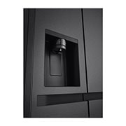 LG Side-by-Side ledusskapis | augstums 1.79m |  platums 91.4cm | 661L | Melns | E klase | Express Cool | Ledus un ūdens automāts   , dispenser view, GSLC41EPPE, thumbnail 9