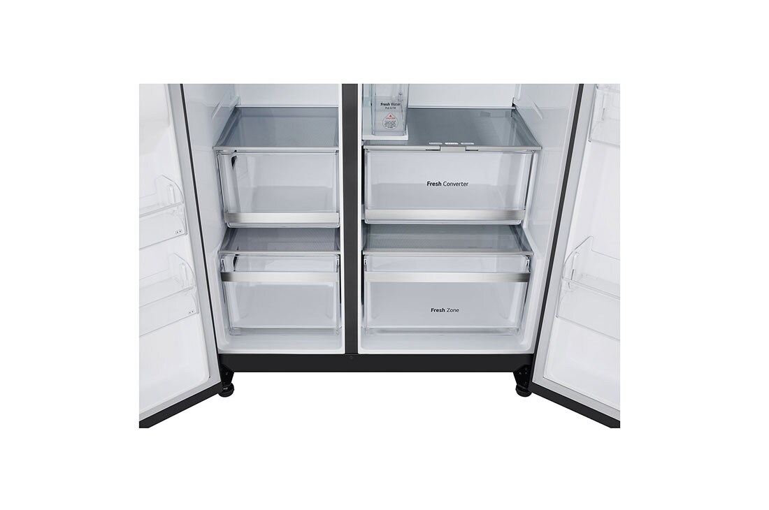 LG VS6E Refrigerator, close up view, GSLV31DSXE, thumbnail 7