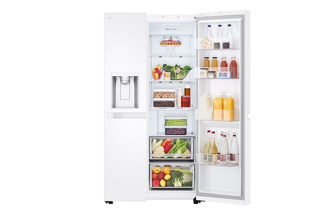 LG Side-by-Side ledusskapis | augstums 1.79m |  platums 92.2cm | 638L | Balta | E klase | Express Cool , Viedā organizēšana, GSLC40SWPE, thumbnail 5