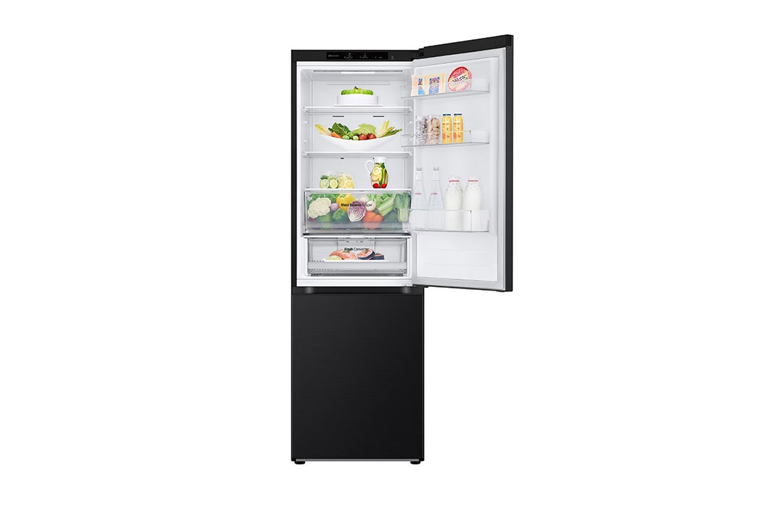 LG ledusskapis ar saldētavu apakšā | 1.86m | 344L | Melns | E klase | DoorCooling+™ | Fresh Converter™, front top open with stored, GBV3100EEP, thumbnail 11