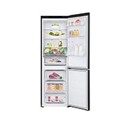 LG ledusskapis ar saldētavu apakšā | 1.86m | 344L | Melns | E klase | DoorCooling+™ | Fresh Converter™, front open with food stored, GBV3100EEP, thumbnail 12