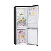 LG ledusskapis ar saldētavu apakšā | 1.86m | 344L | Melns | E klase | DoorCooling+™ | Fresh Converter™, left side open with food stored, GBV3100EEP, thumbnail 13