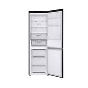 LG ledusskapis ar saldētavu apakšā | 1.86m | 344L | Melns | E klase | DoorCooling+™ | Fresh Converter™, front open view, GBV3100EEP, thumbnail 2