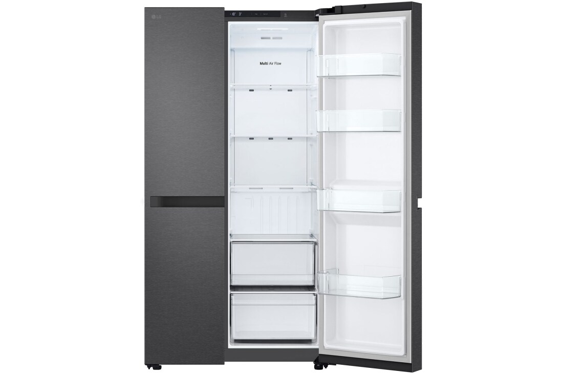 LG LinearCooling™, Divdurvju ledusskapji, Essence Matte Black, front-right-open, GSBC40EPPE, thumbnail 7