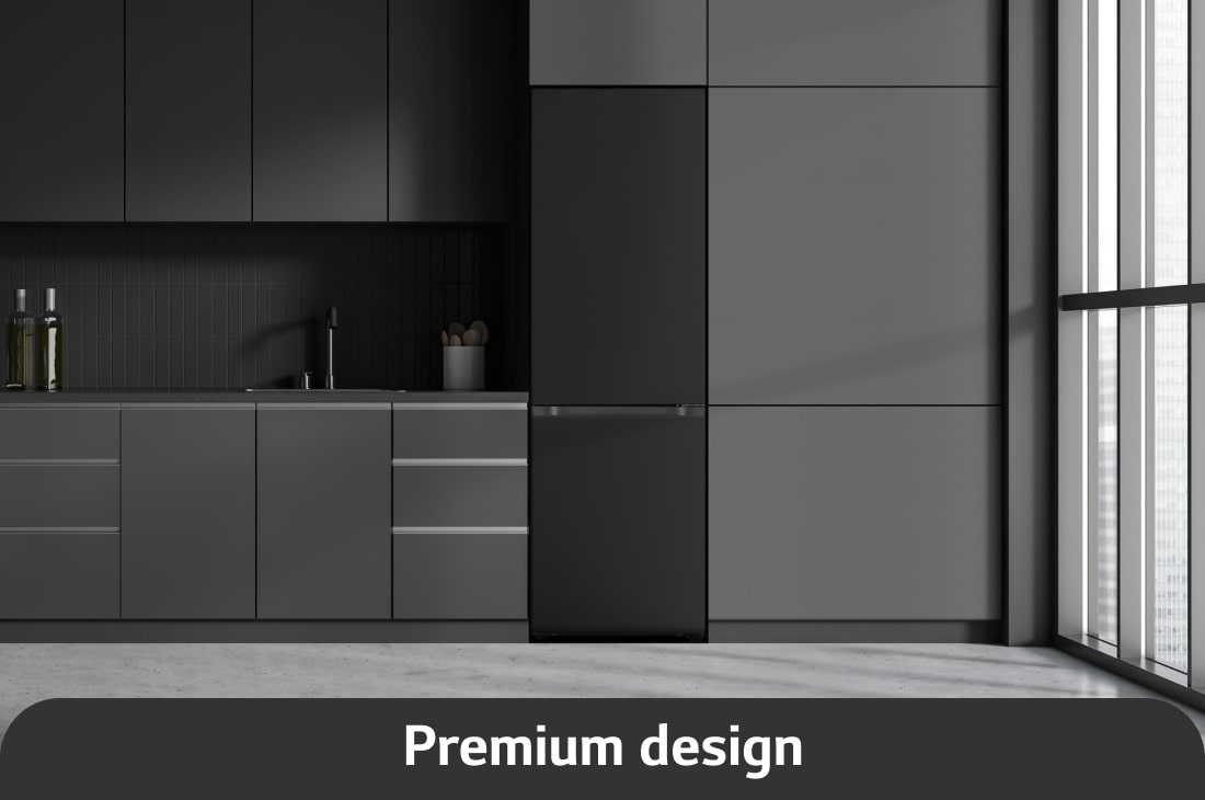 LG 344L apakšējā saldētava, melns stikls, LinearCooling™, DoorCooling+ ™, FRESHConverter™, USP attēls izcilam dizainam, GBB72BM9CQ1, thumbnail 3